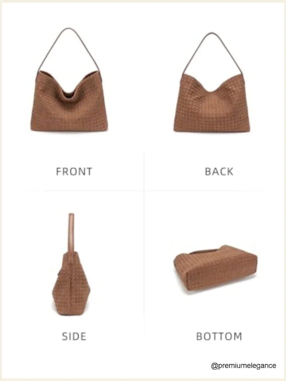 Woven Faux Suede Hobo Bag Shoulder Handbag Crossbody Work Travel Purse